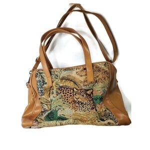 Signature‎ Club A Ladies Tote Bag Safari Tapestry Embroidered Tiger Cheeta Lion